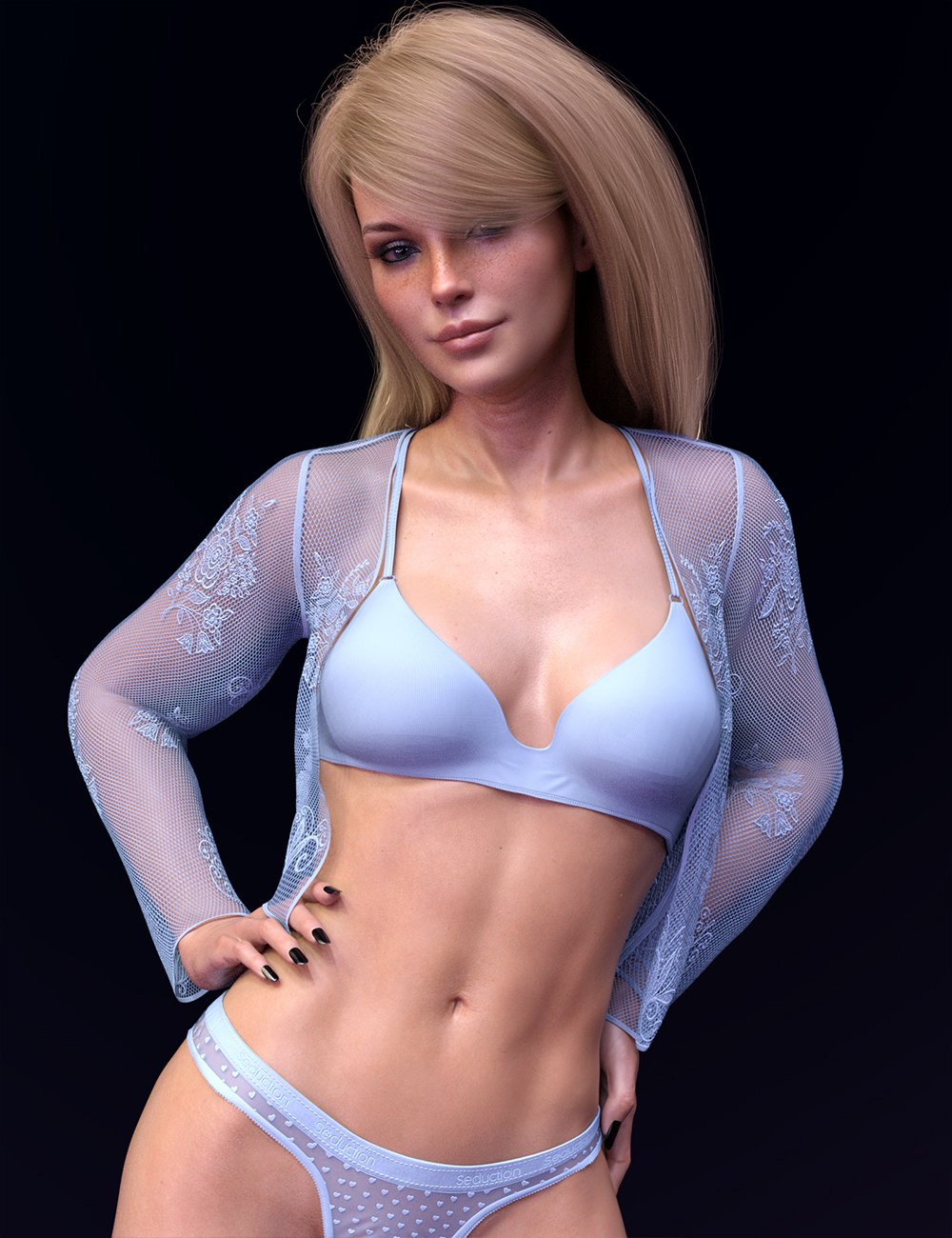 X-Fashion Cat Ear Lingerie for Genesis 8 and 8.1 Females