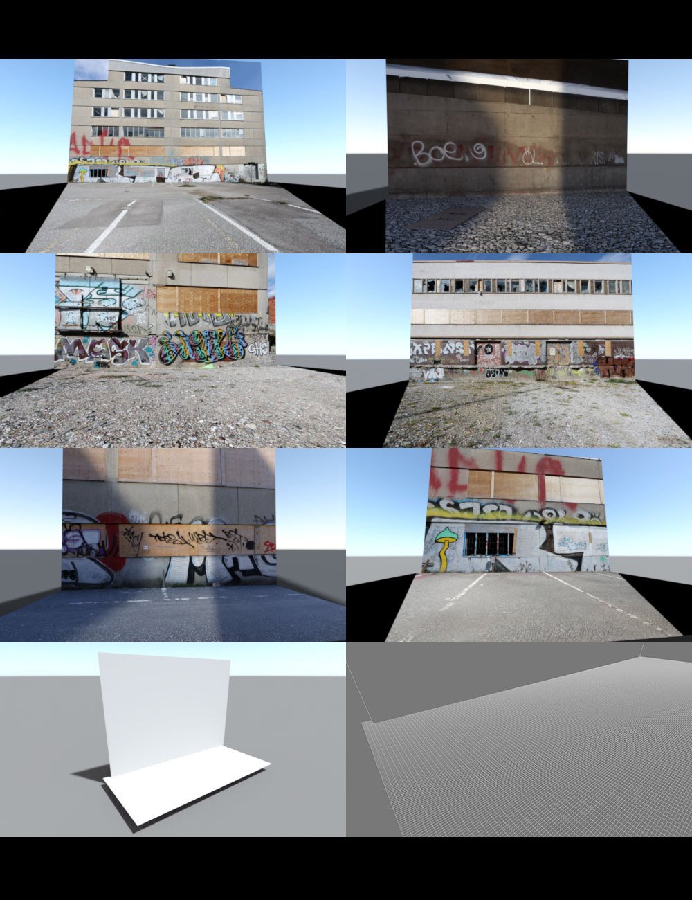 3D Photo Scenes - Grungy Industrial Places