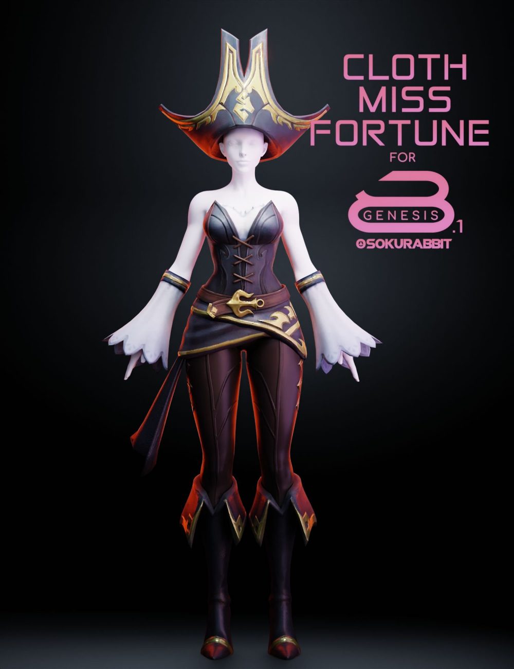 Miss Fortune For Genesis 8 and 8.1 Female