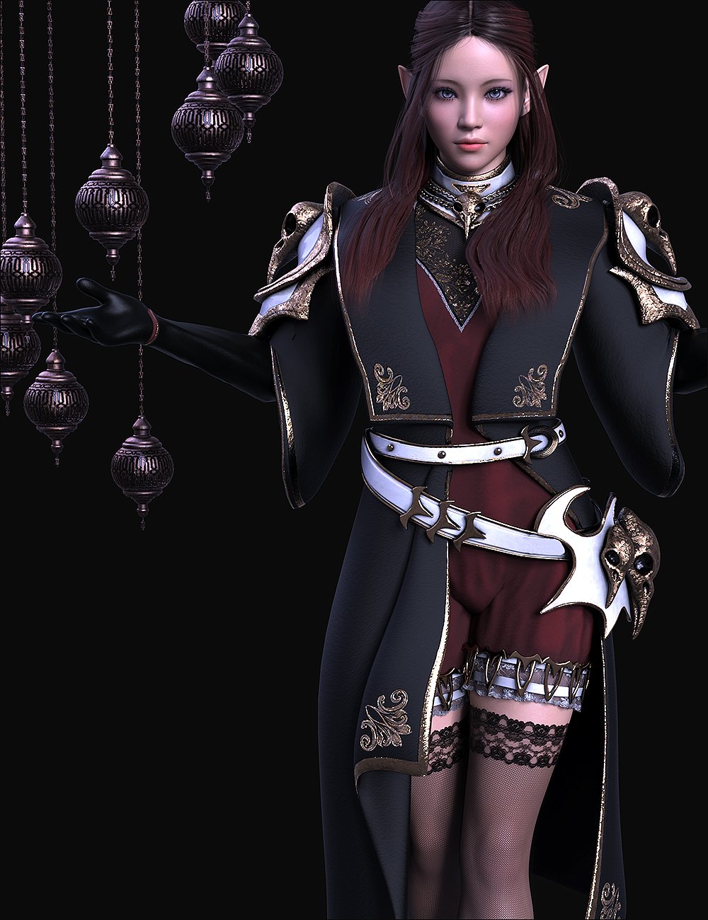 dForce Crow Priestess Fantasy Outfit for Genesis 8 and 8.1 Females
