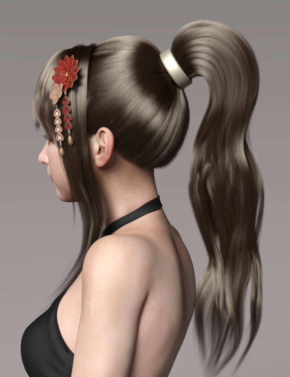 Qiunr Hair for Genesis 8 and 8.1 Females