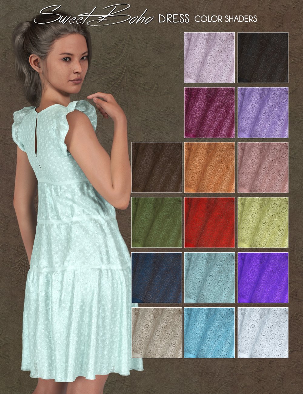 Sweet Boho dForce Outfit for Genesis 8 and 8.1 Females