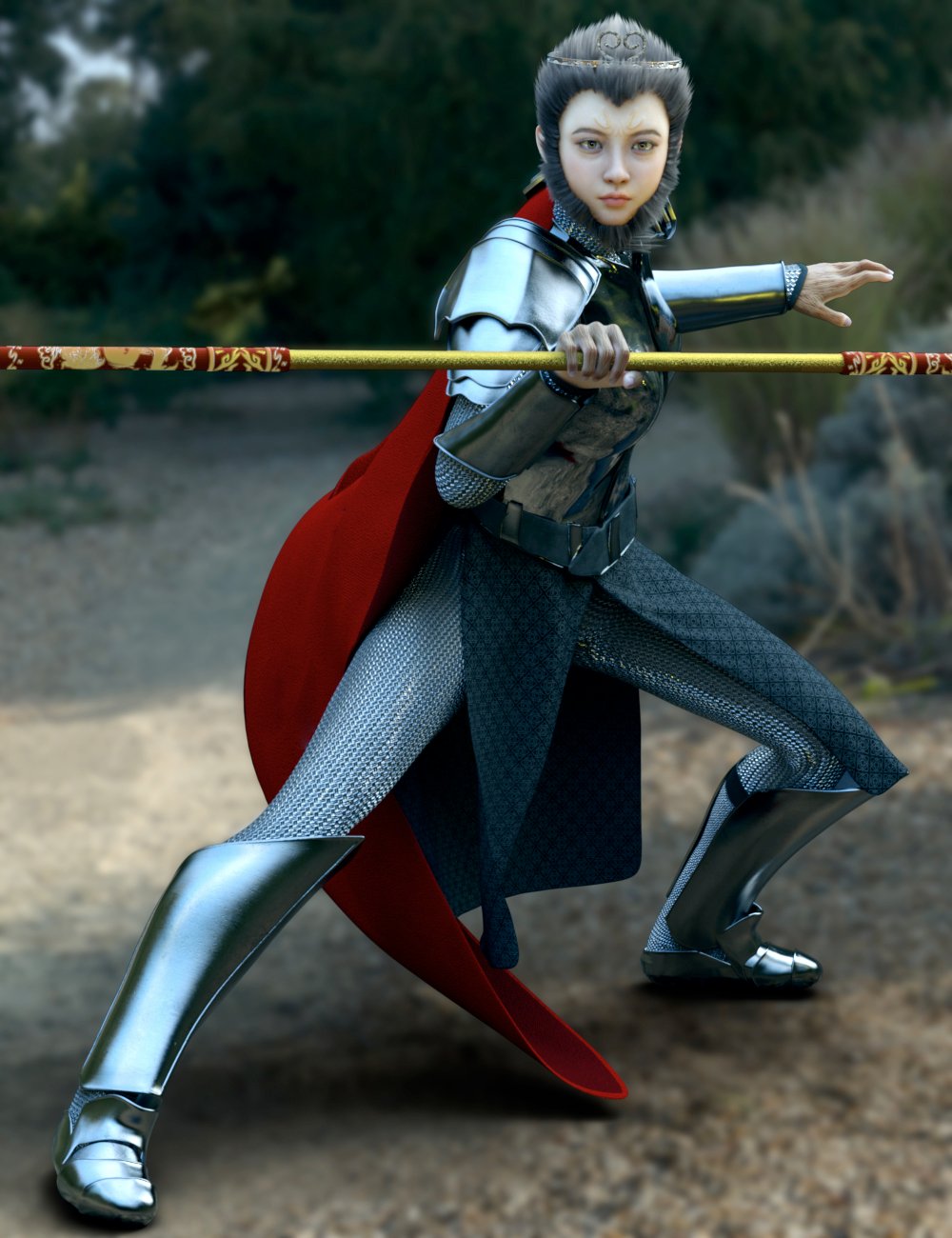 Vo Golden Cudgel and Monkey Boxing Poses for Genesis 8.1 Female