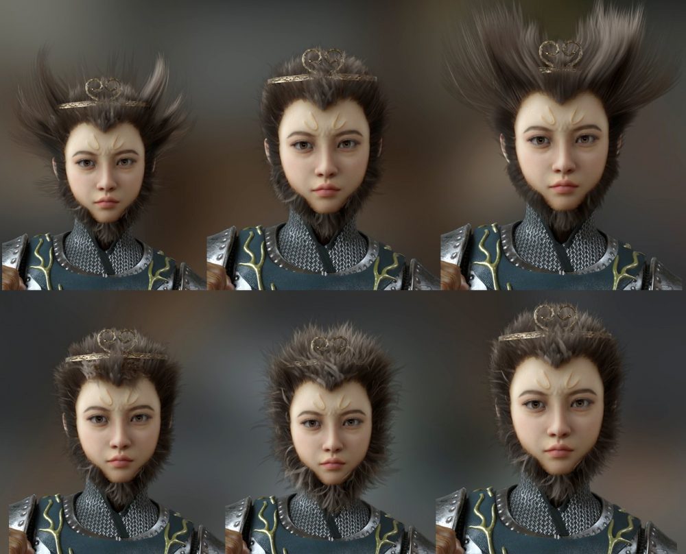 Vo Monkey Sister HD Hair for Genesis 8.1 Female