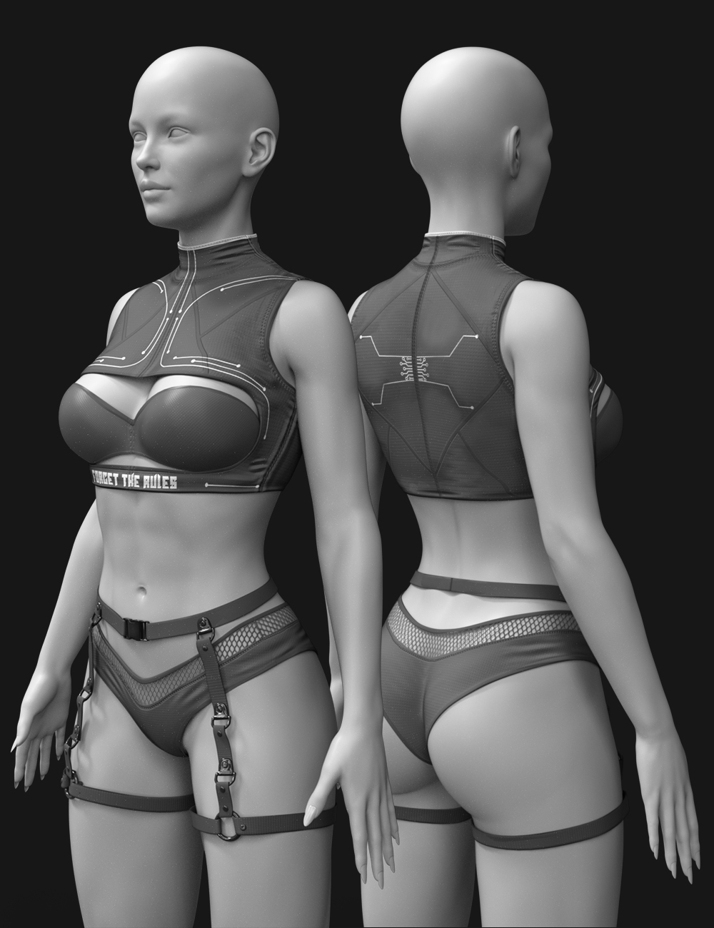 X Fashion Dark Secrets Outfit for Genesis 8 and 8.1 Females
