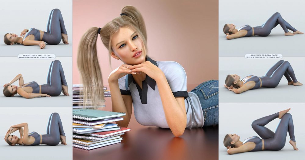 Z Ultimate Laying on the Floor Pose Mega Set for Genesis 8 and 8.1 Female