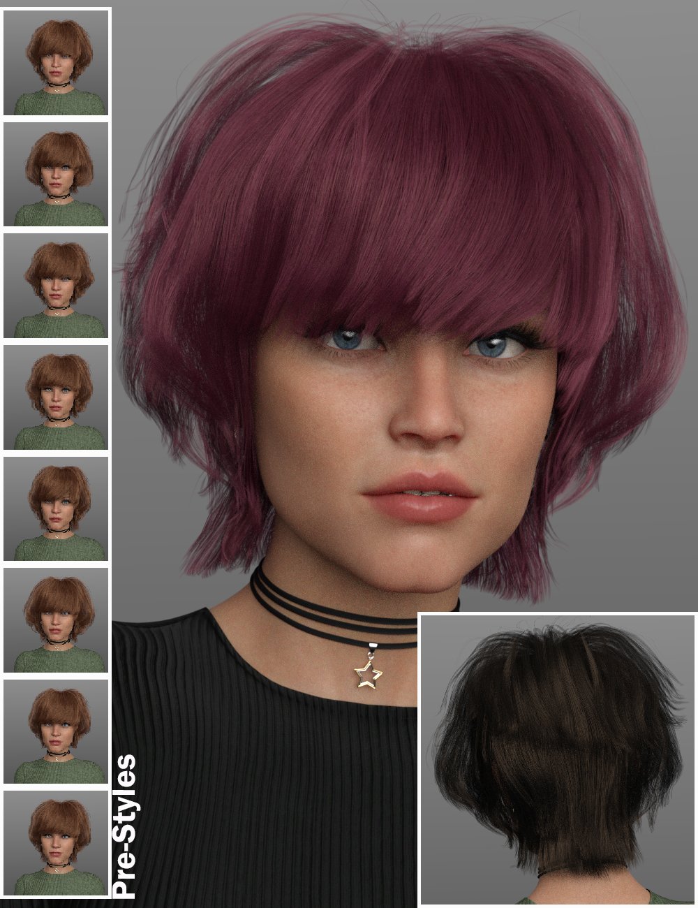 Akemi Baby Hair for Genesis 8 and 8.1 Females