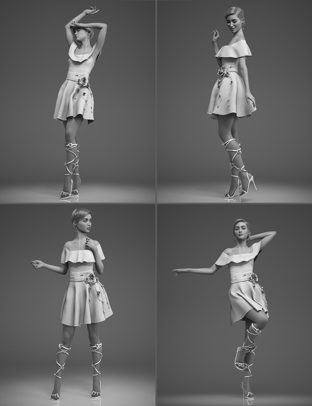 Coquette Pose Set for Genesis 8.1 Female