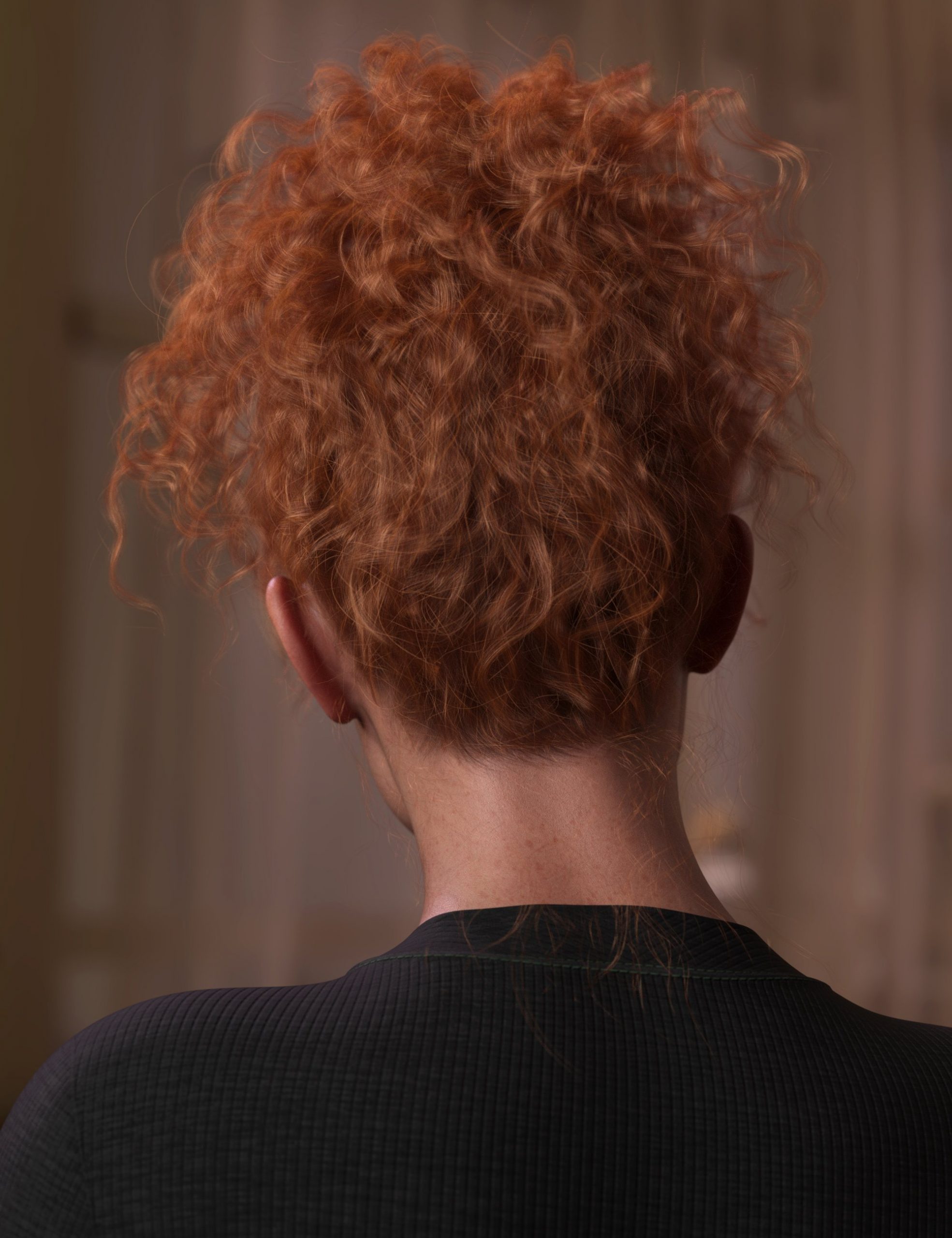 Curly Top Updo Hair for Genesis 9