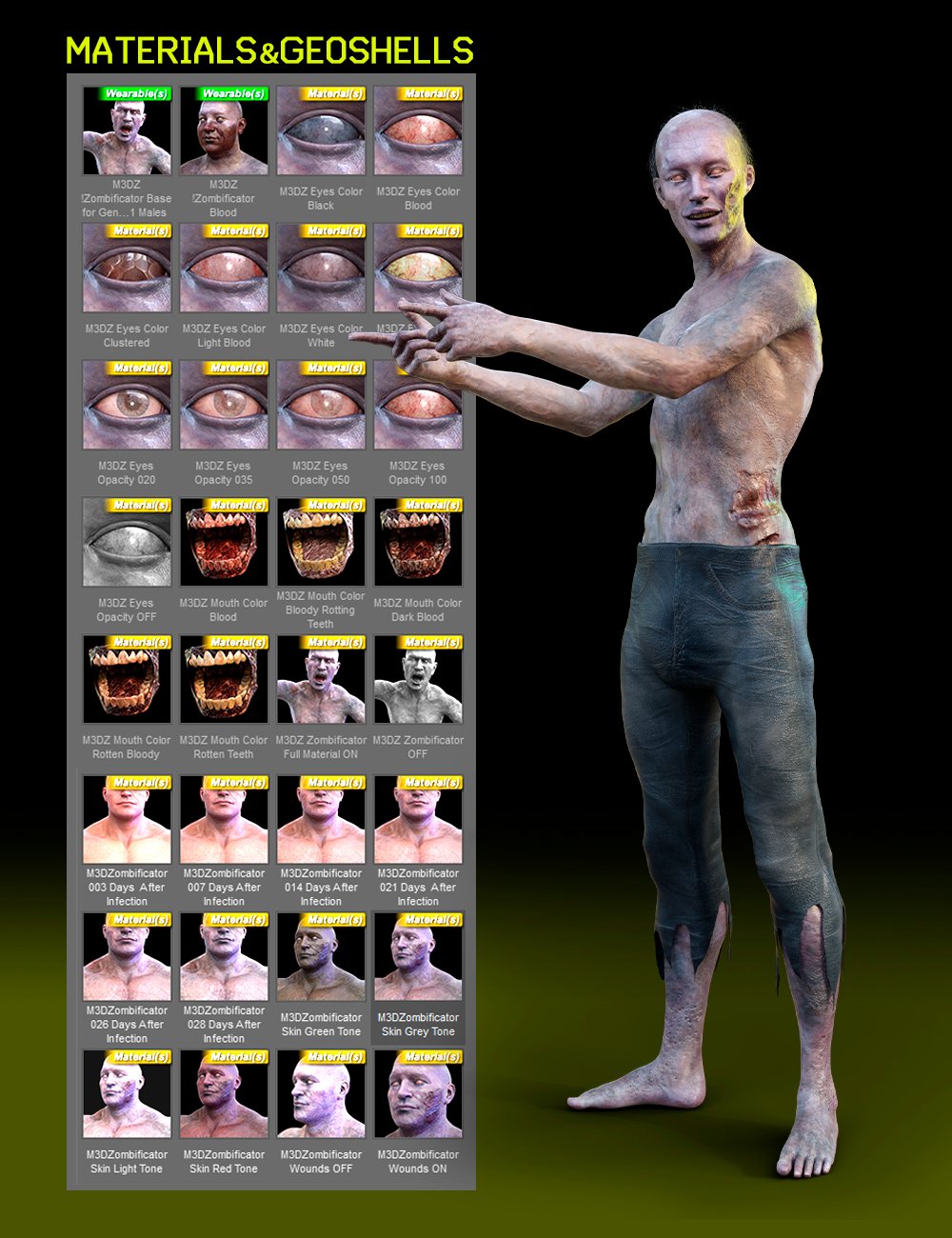 M3D Zombienator for Genesis 8.1 Male