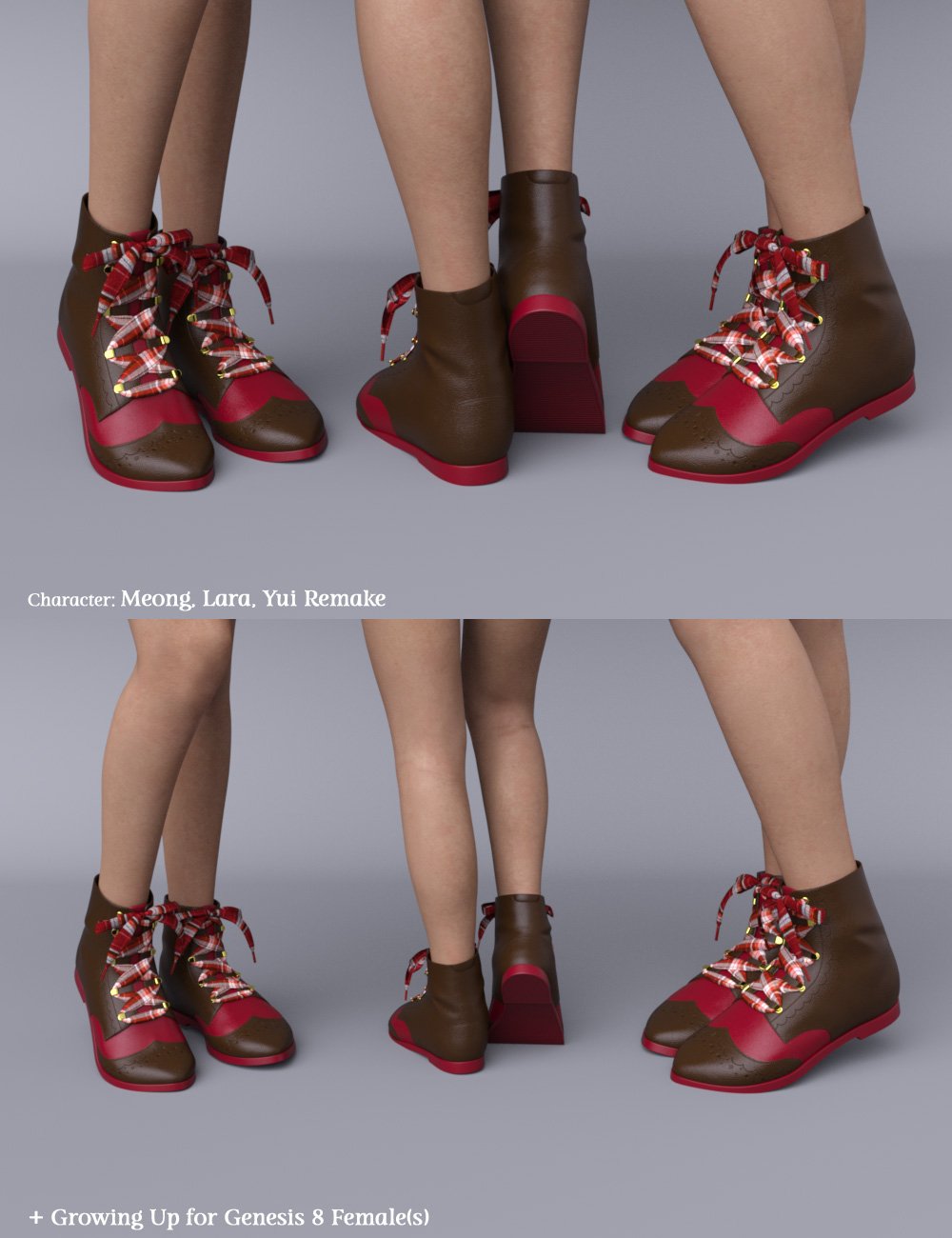 PreT Girl's Lace-Up Shoes for Genesis 8 Females