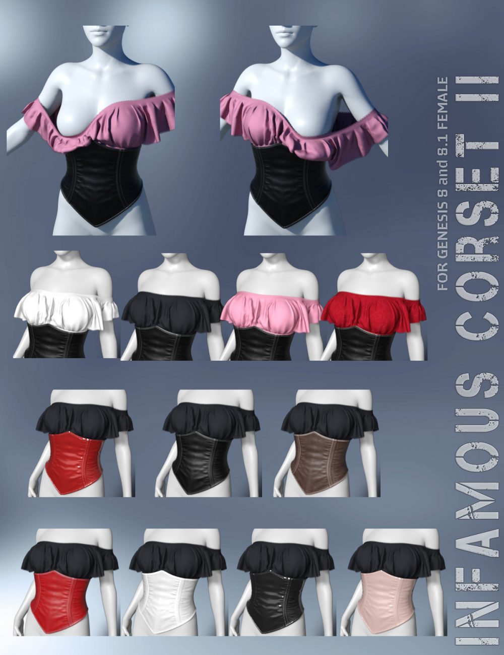 dForce Infamous Corset II for Genesis 8 and 8.1F