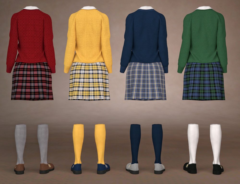 dForce Private School Outfit for Genesis 8 Females