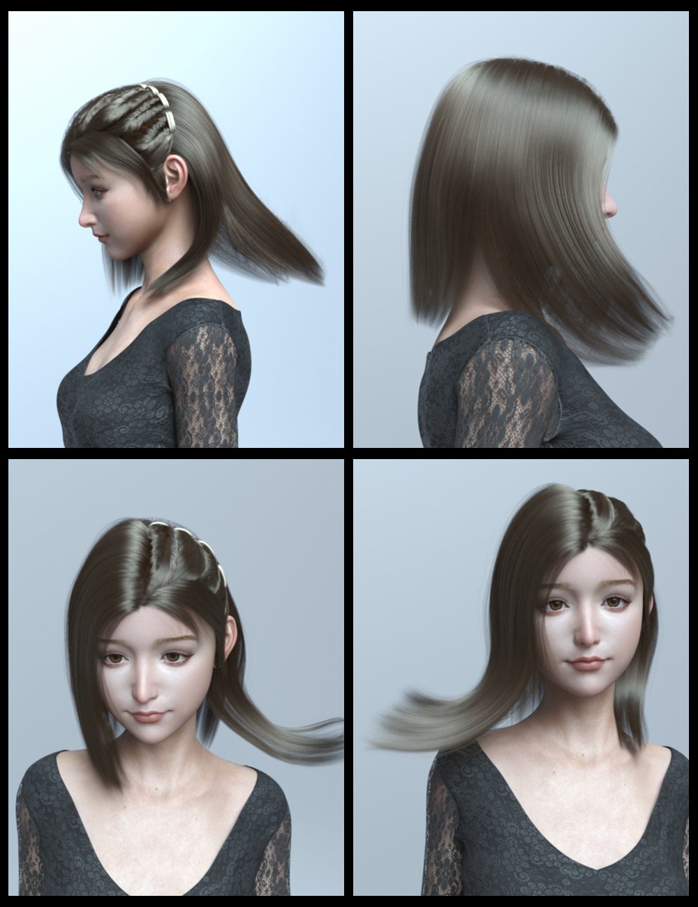 Wsoug Hair for Genesis 8 and 8.1 Females