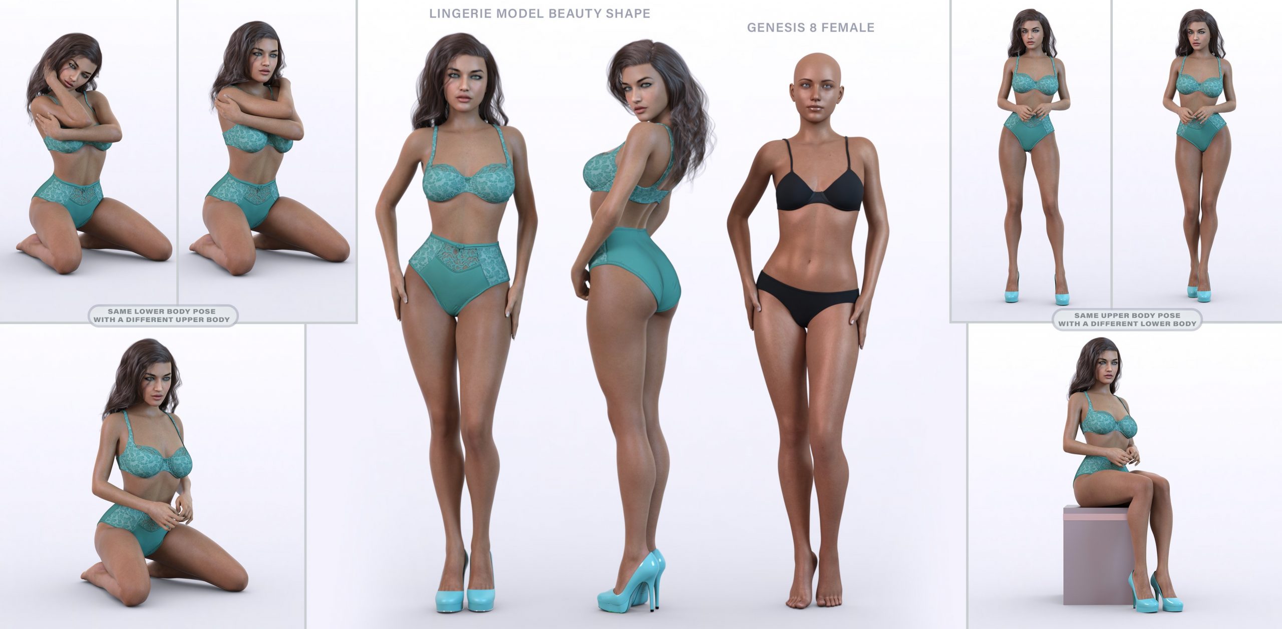 Z Lingerie Model Shape and Pose Mega Set