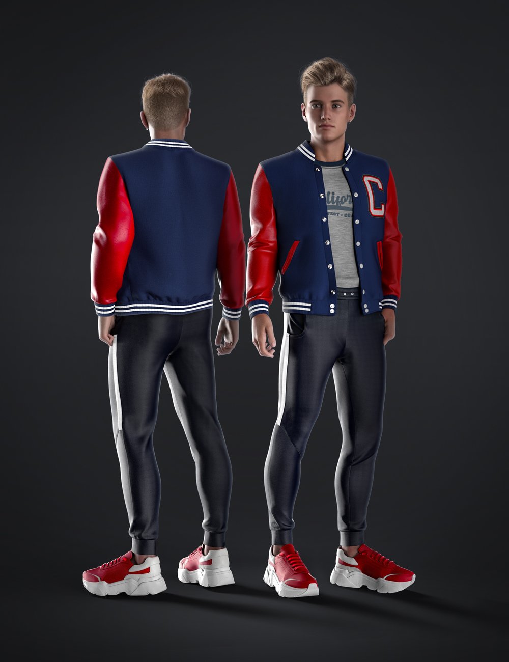 AJC College Times Outfit for Genesis 8 and 8.1 Males