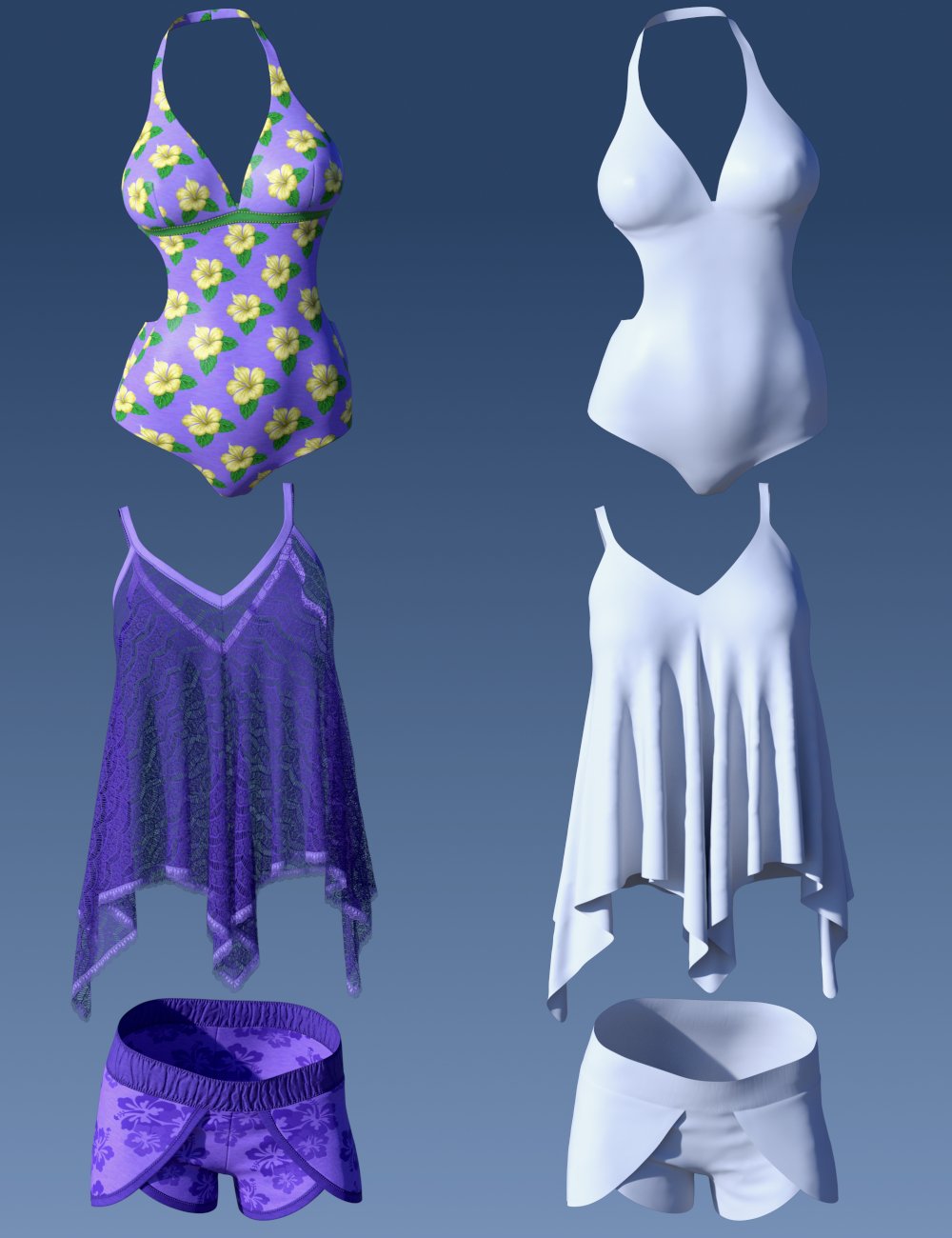 dForce South Summer Beach Outfit for Genesis 8 Female(s)