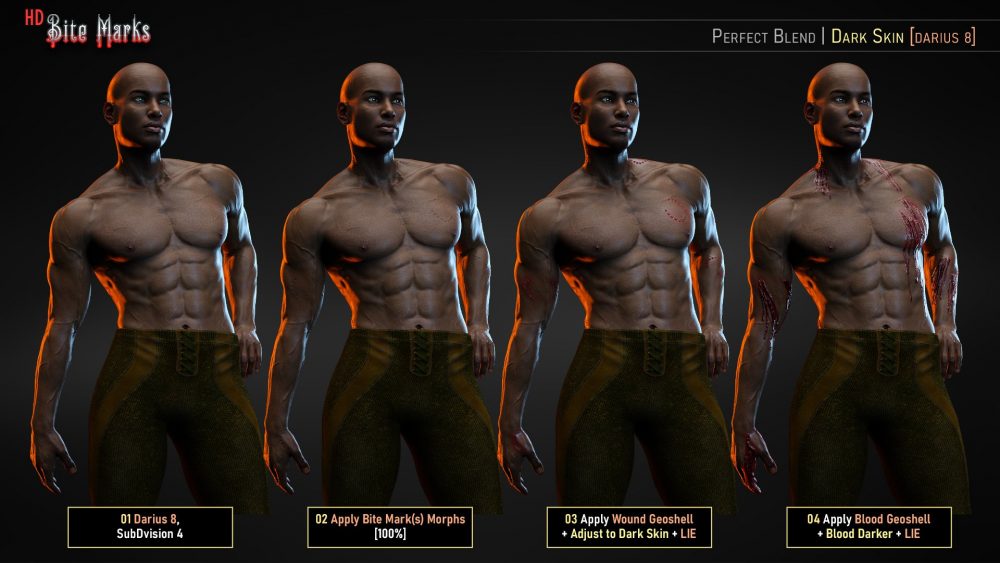 HD Bite Marks for Genesis 8 and 8.1 Males