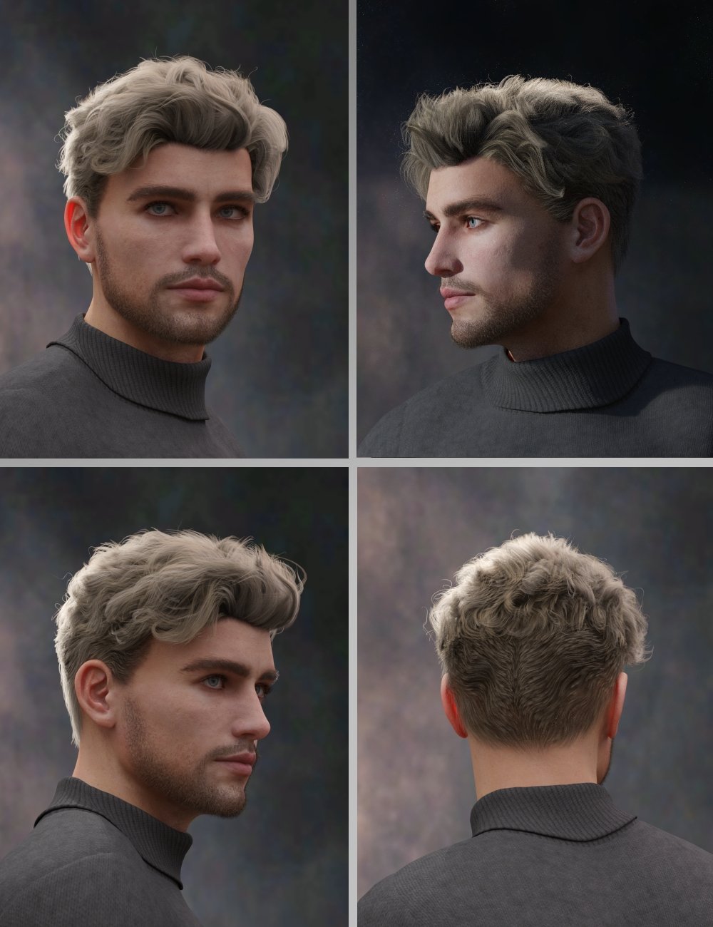 Marty Mane Hair for Genesis 8 Male and Genesis 9