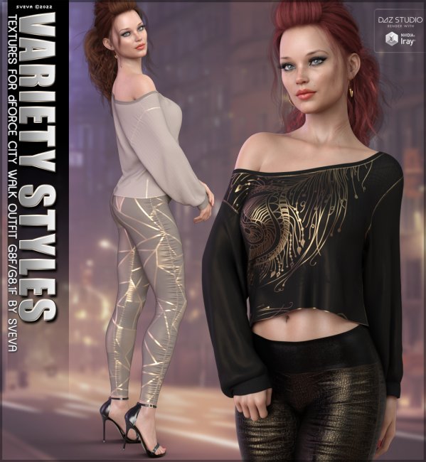 Variety Styles Textures For DForce City Walk Outfit