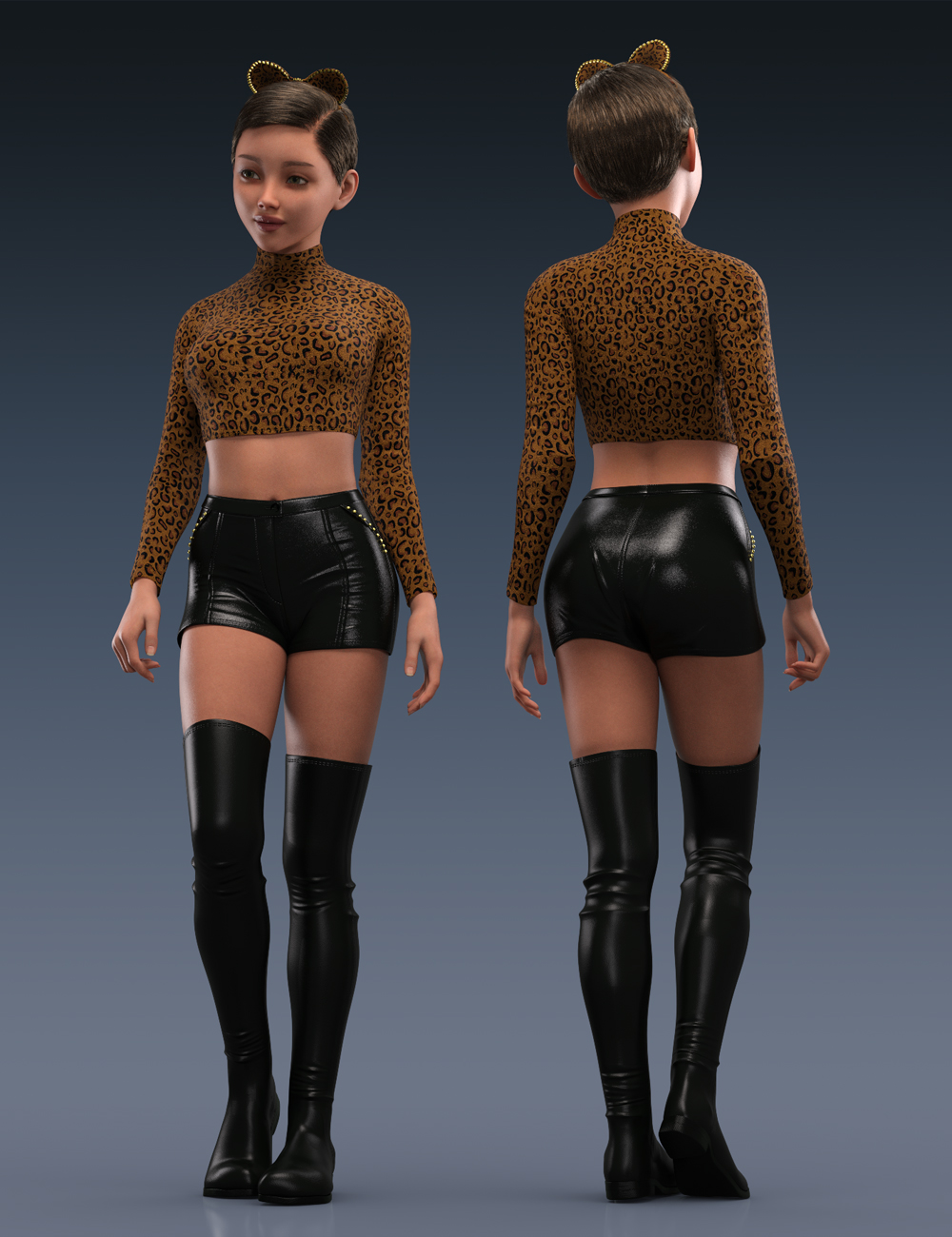 Animal Print GoGo Style Outfit for Genesis 9