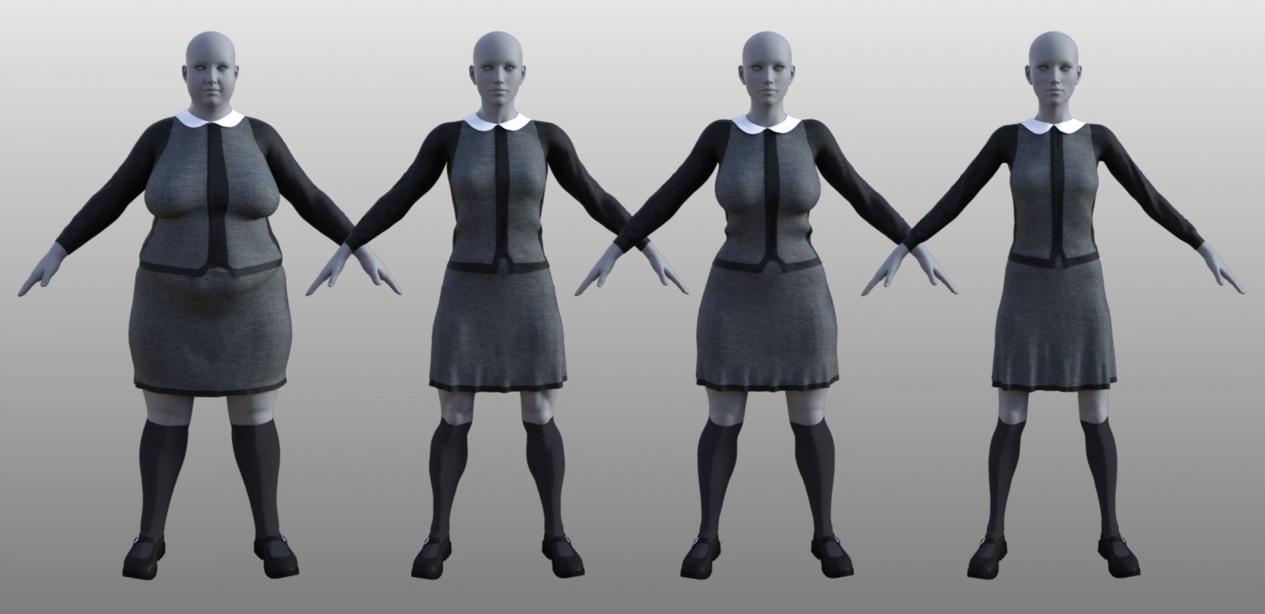 FG University Uniform for Genesis 8 Females