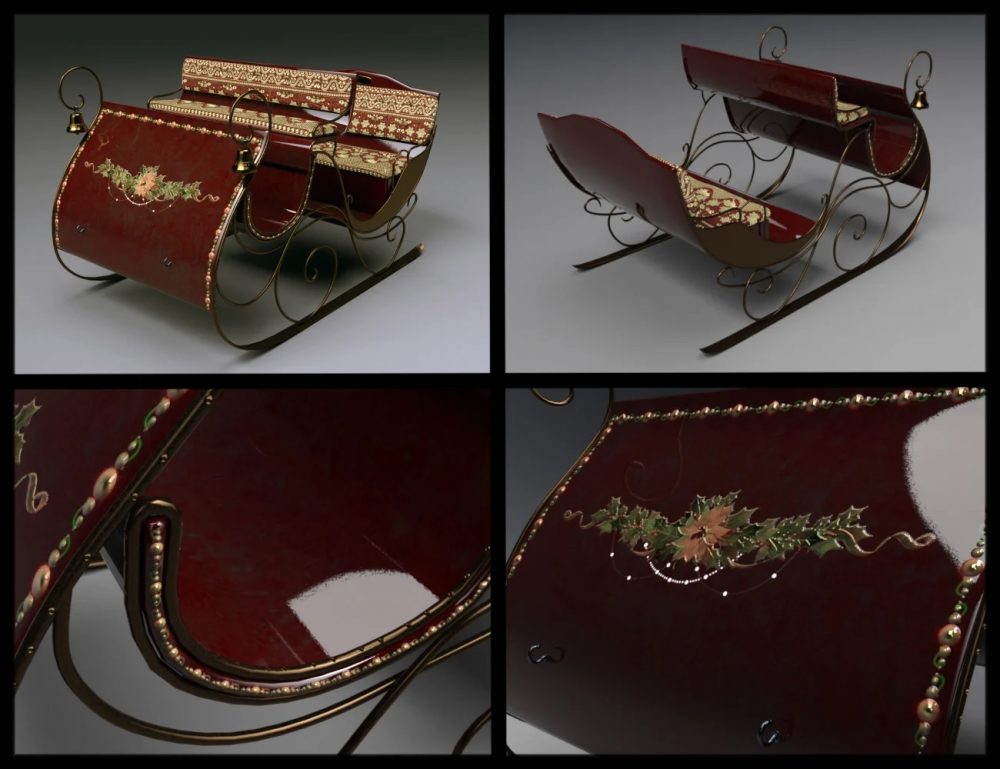 Vintage Sleigh Iray Textures Addons