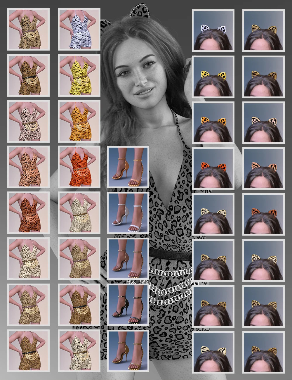 dForce Animal Print Jumpsuit for Genesis 9