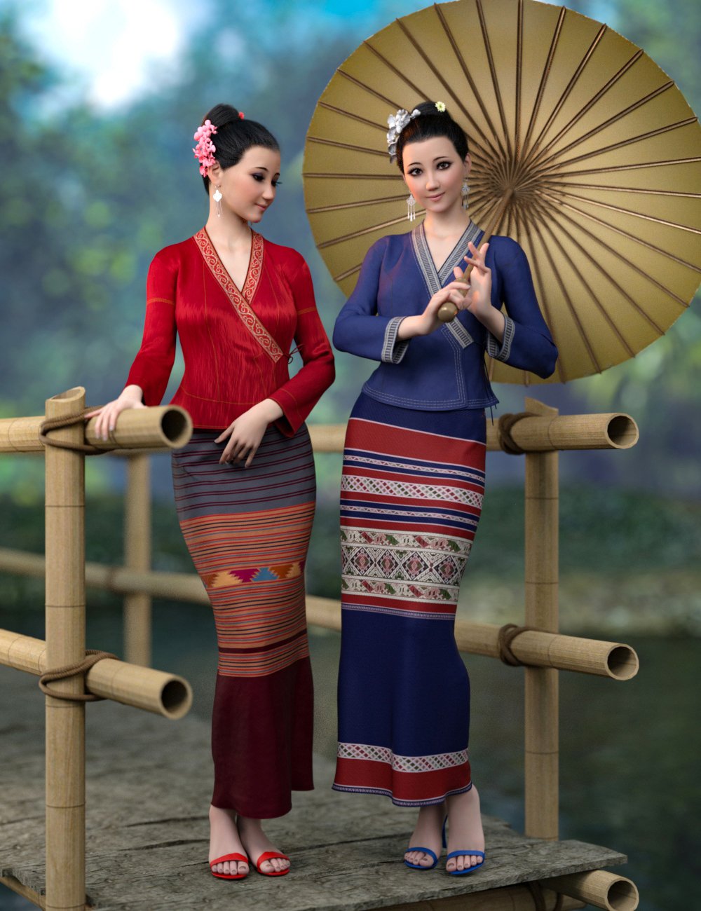 dforce MK Dai Outfit for Genesis 8 and 8.1 Females Bundle