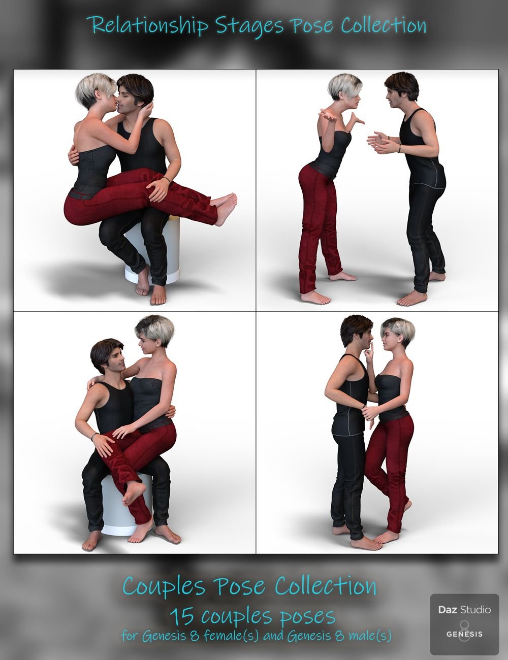 Relationship Stages Pose Collection for Genesis 8