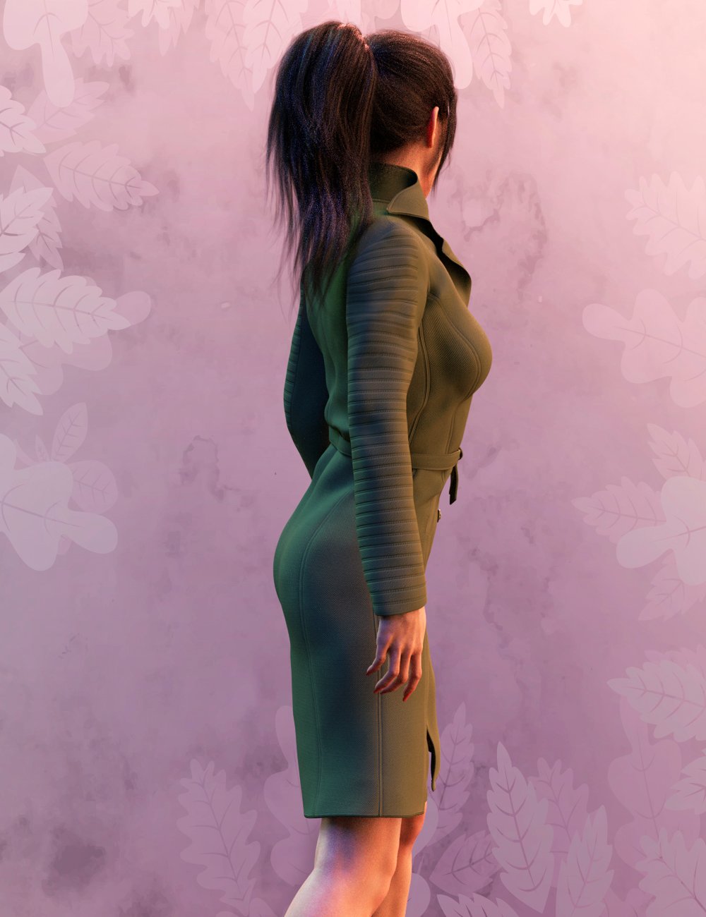 X-Fashion Trench Coat for Genesis 8 Female(s)