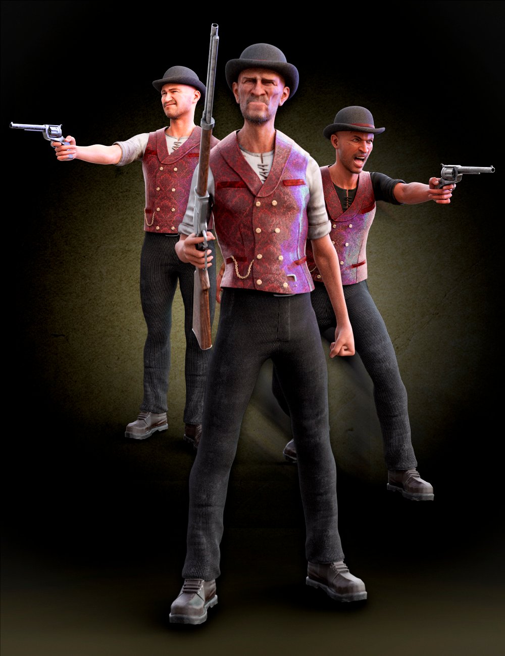 M3D Chuck Weapons and Poses for Genesis 8 and Genesis 8.1 Males