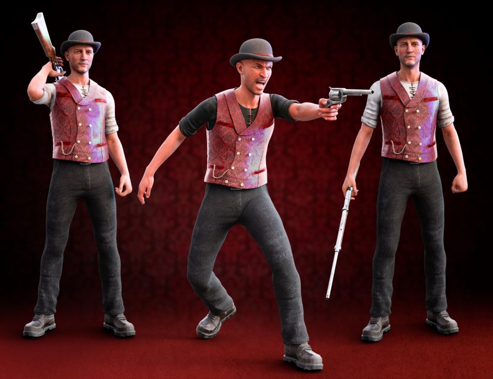 M3D Chuck Weapons and Poses for Genesis 8 and Genesis 8.1 Males