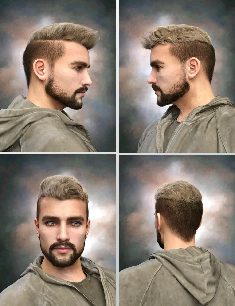 Mavick Hair and Beard for Genesis 8 and 9