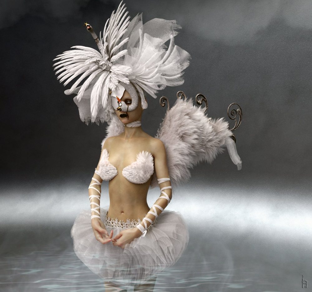 SWAN Dance Fascinator for Genesis 8 Females