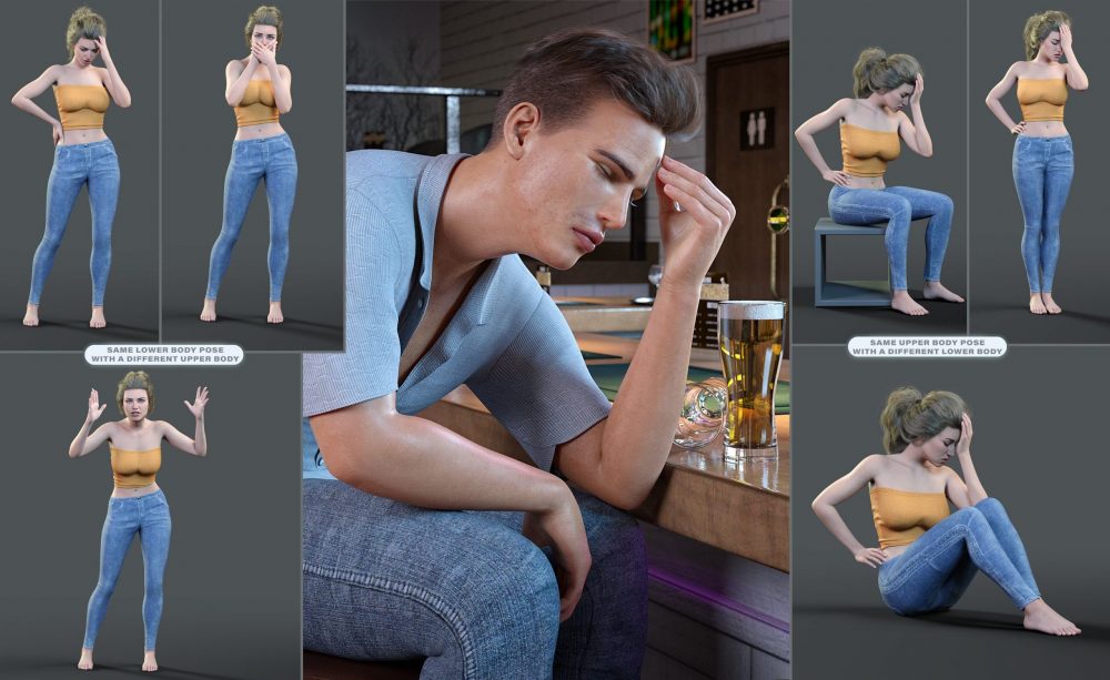 Z Negative Emotions Utility Pose Collection for Genesis 8 and 8.1