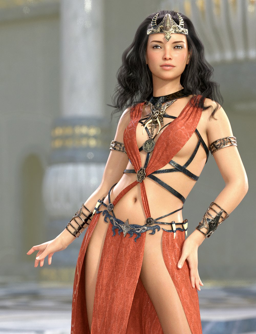 dForce EF Dark Priestess Outfit for Genesis 9
