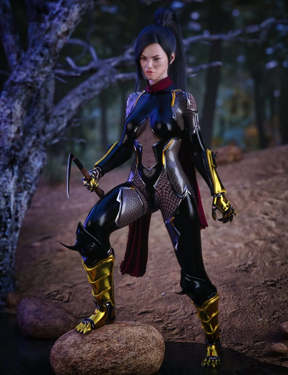 dForce Kunoichi Battle Suit Bundle for Genesis 8 Females