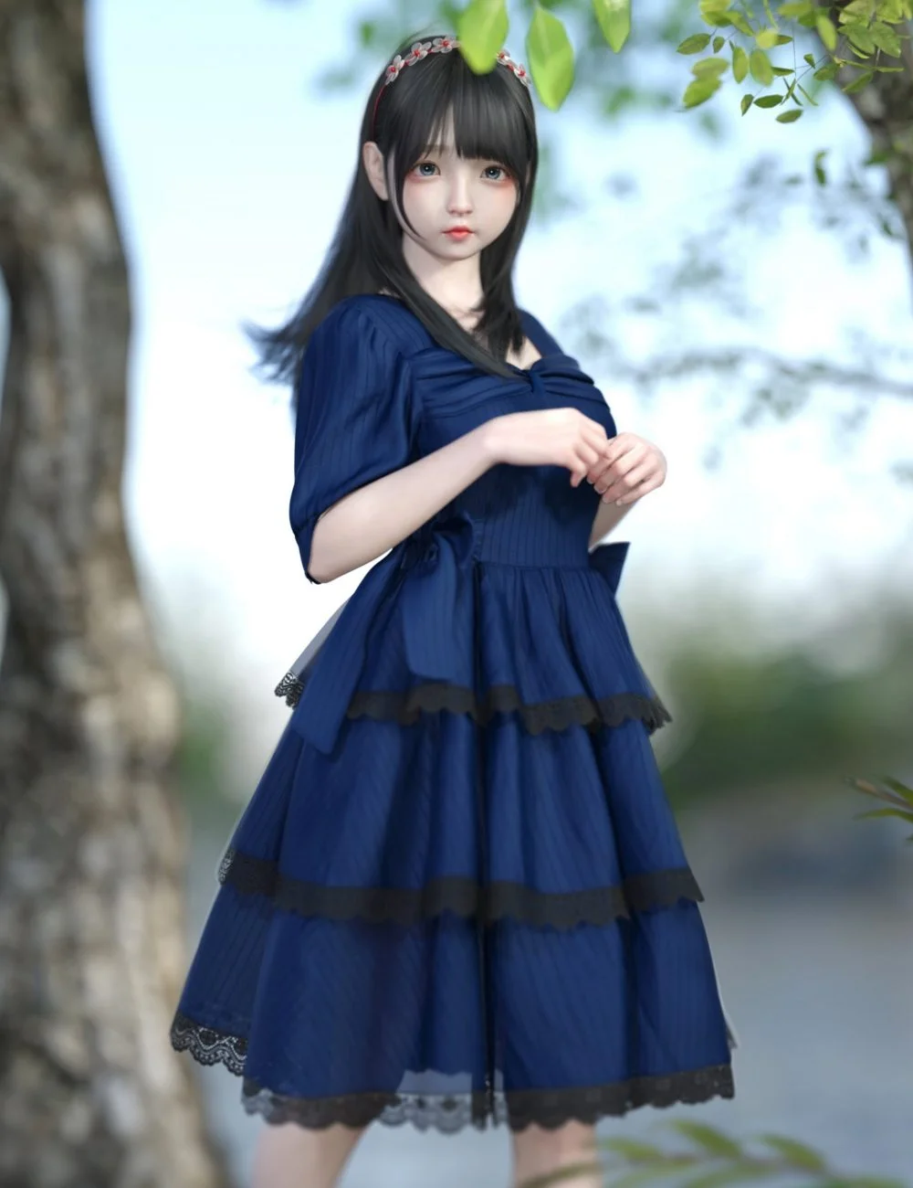 dForce SU Cute Girly Dress for Genesis 9, 8.1, and 8