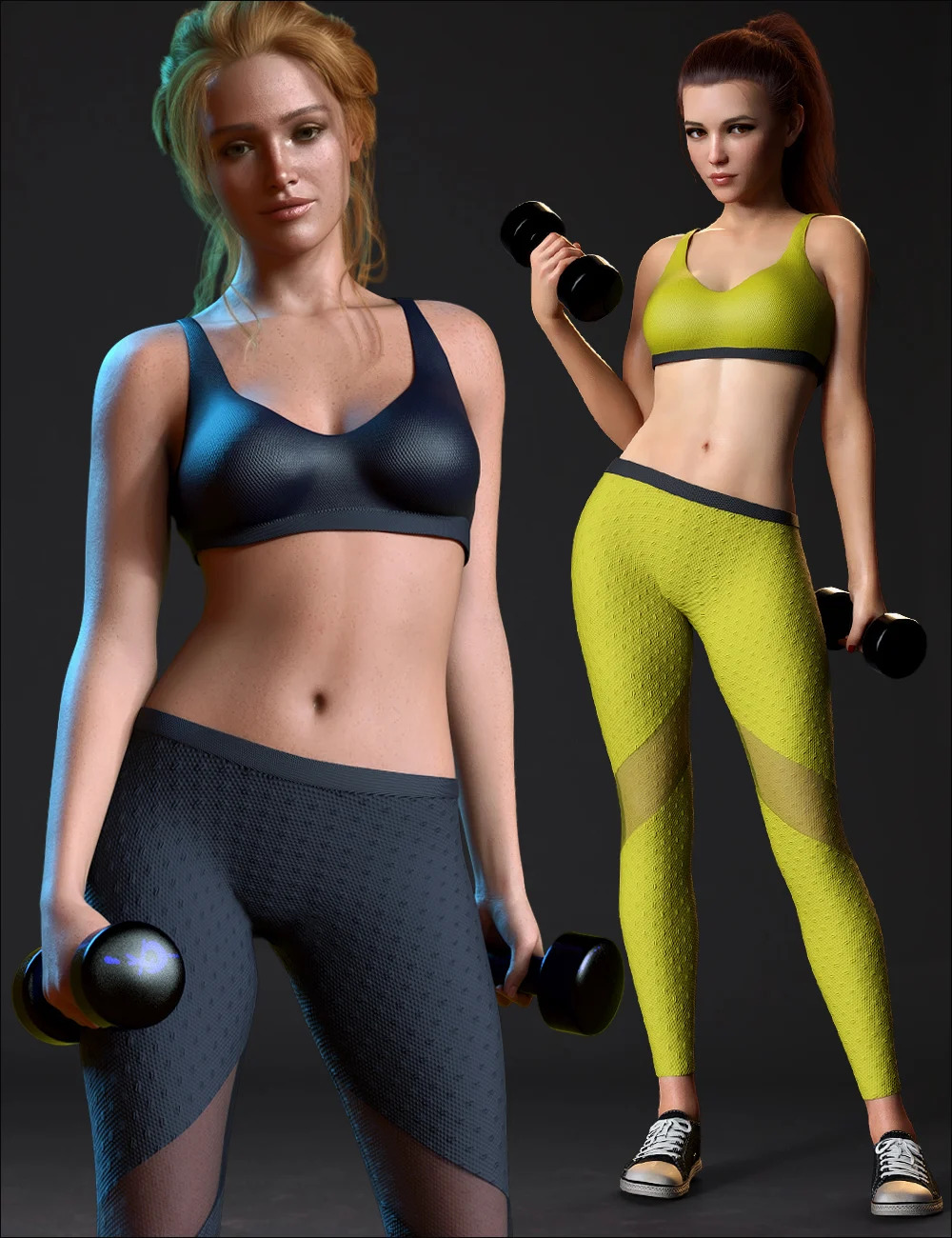 Keep Fit Outfit Set for Genesis 8, 8.1, and 9