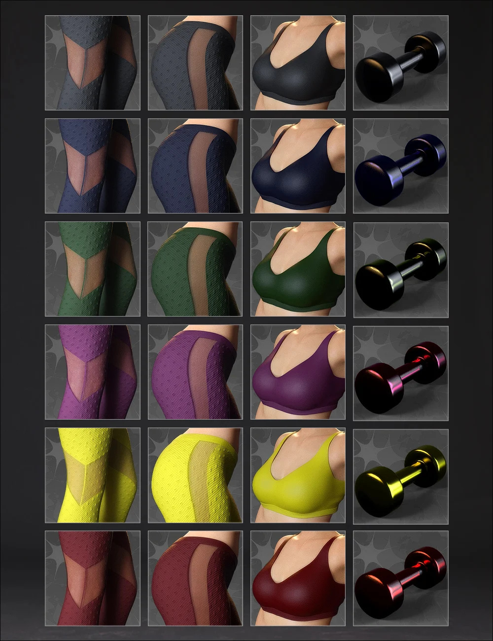 Keep Fit Outfit Set for Genesis 8, 8.1, and 9