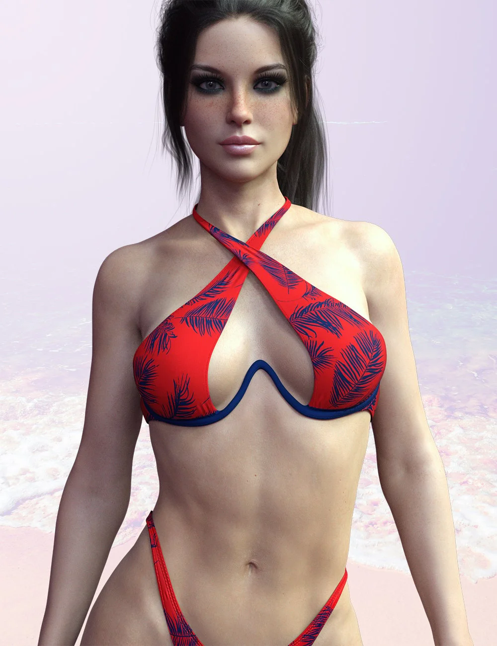 X Fashion Heart Bikini Set for Genesis 9, 8, and 8.1 Females