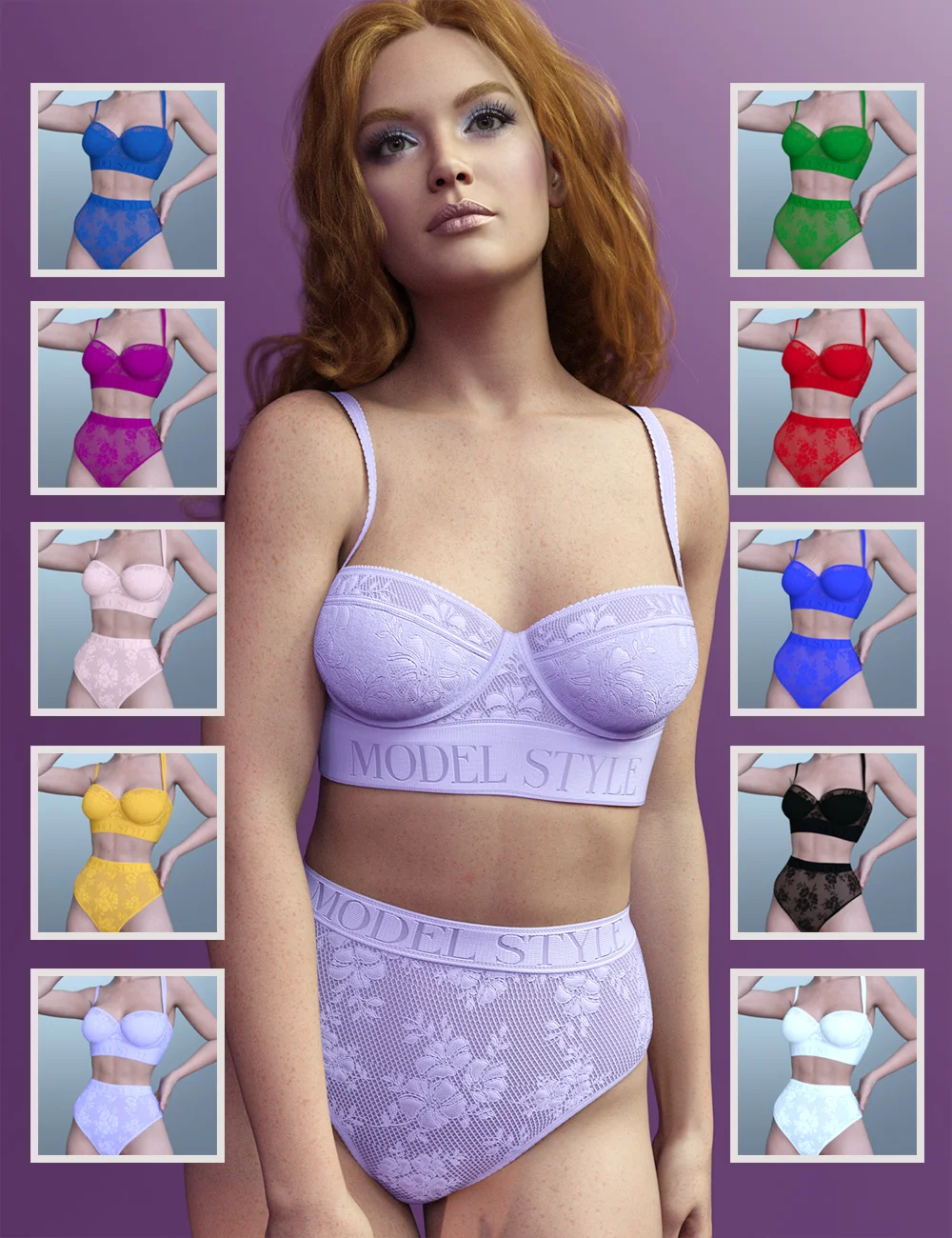 X Fashion Highwaist Lace Lingerie for Genesis 9