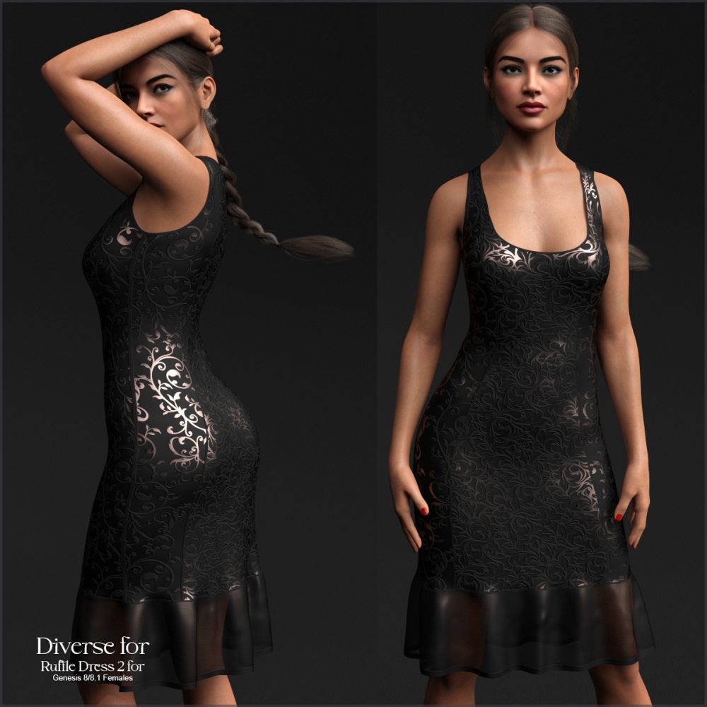Diverse for D-Force RuffleDress2 for G8F and G8.1F