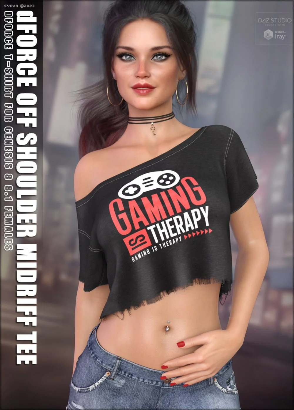 dForce Off Shoulder Midriff Tee G8G8.1F
