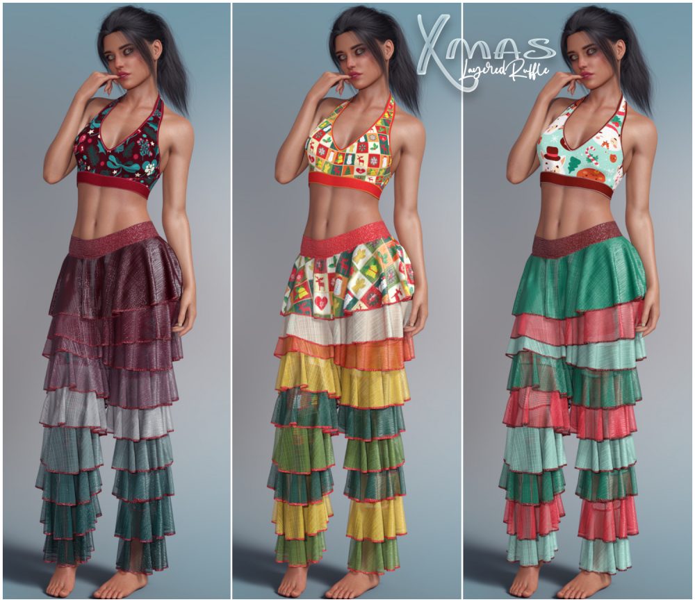 Xmas Layered Ruffle G8F
