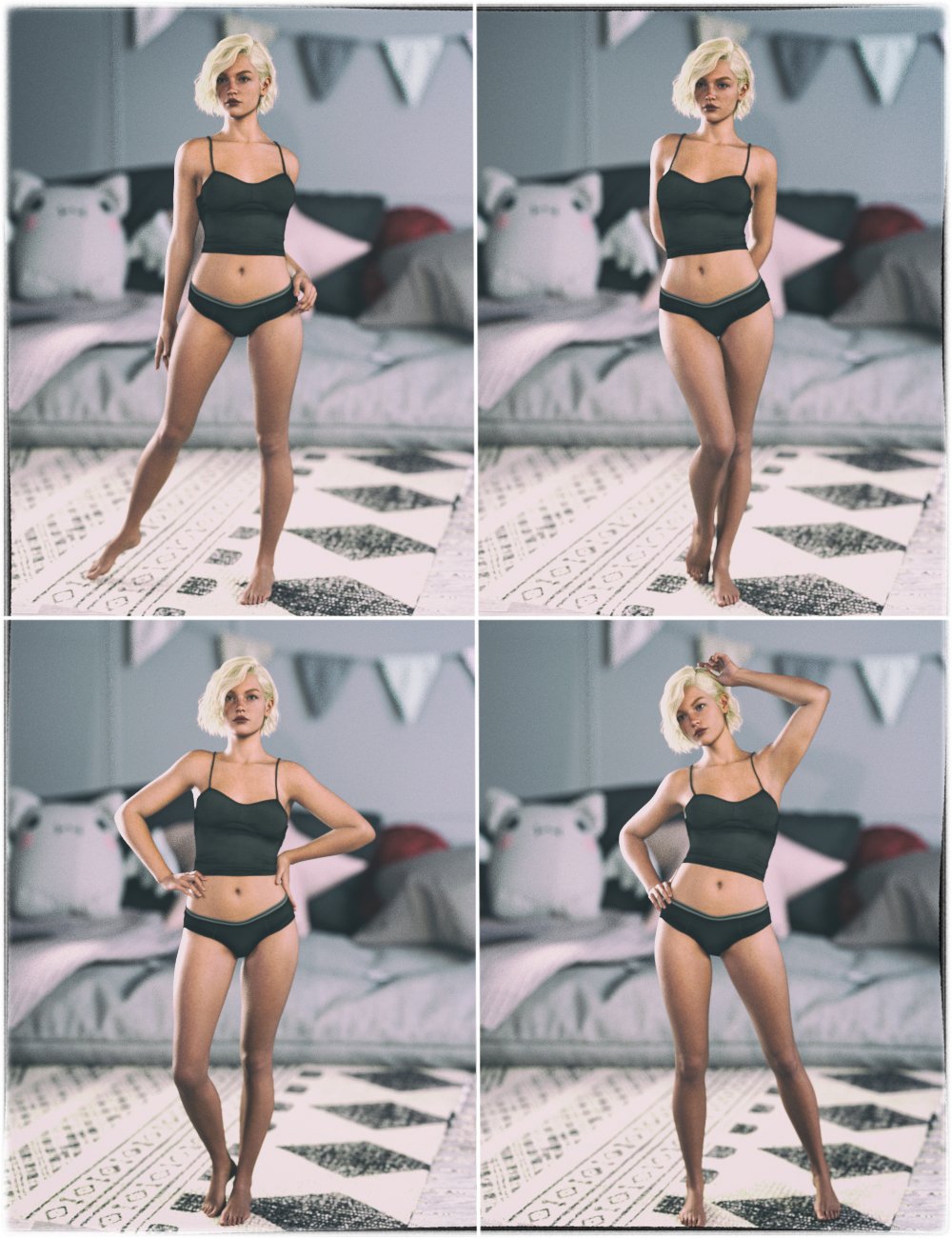 KuJ Feminine Standing Poses for Genesis 9