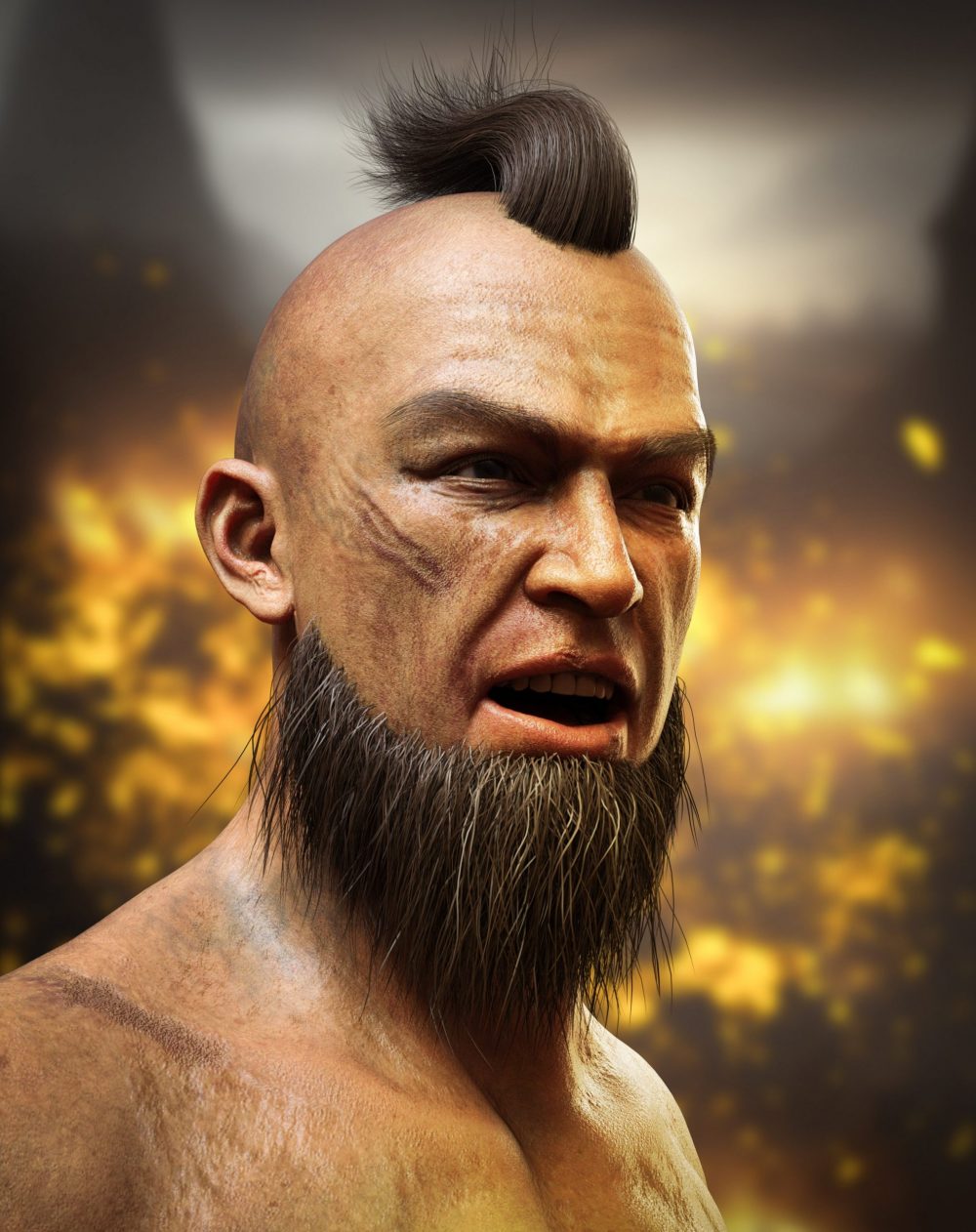 M3D Orc Hair and Beard for Genesis 9