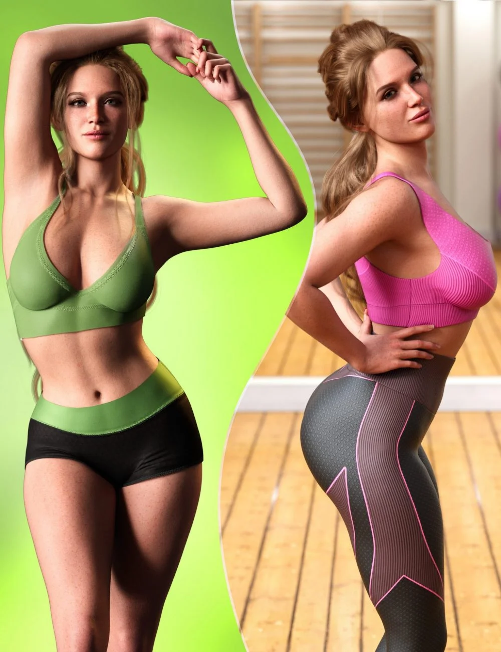 Z Fitness Goddess Shape and Pose Mega Set for Genesis 9