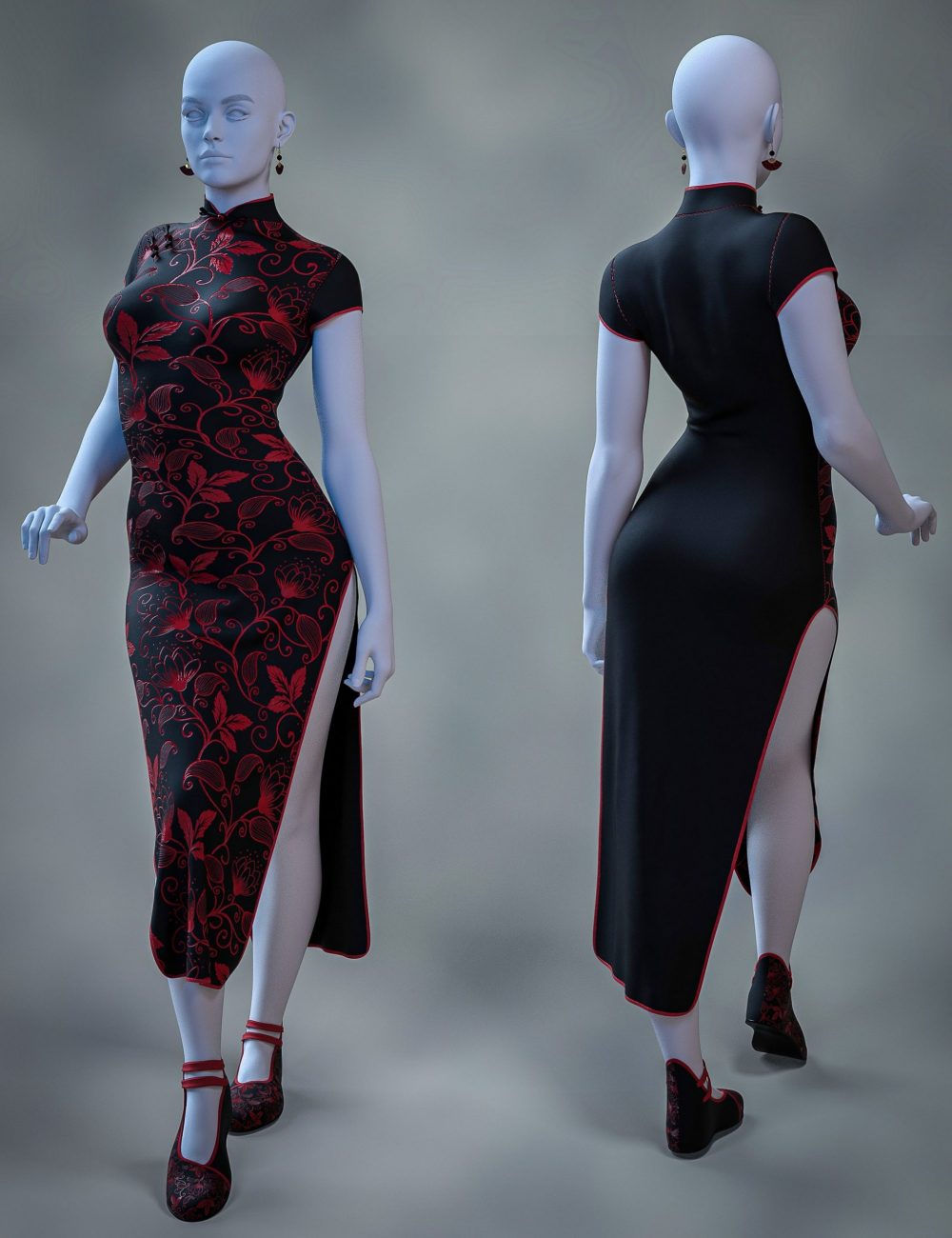 dForce Chinese Qipao Outfit for Genesis 9